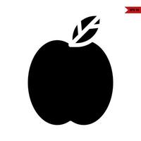 ícone de glifo de maçã vetor