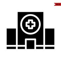 ícone de glifo de hospital vetor