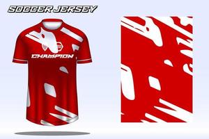 maquete de design de camiseta esportiva de camisa de futebol para clube de futebol vetor