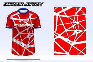 maquete de design de camiseta esportiva de camisa de futebol para clube de futebol vetor