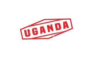 Uganda carimbo borracha com grunge estilo em branco fundo vetor