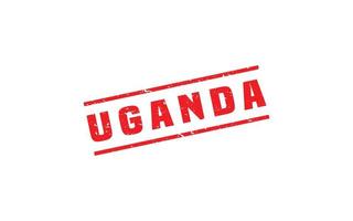 Uganda carimbo borracha com grunge estilo em branco fundo vetor