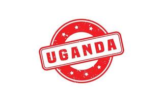 Uganda carimbo borracha com grunge estilo em branco fundo vetor