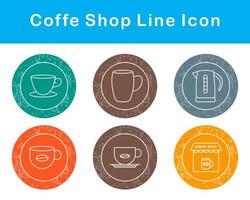 café fazer compras vetor ícone conjunto