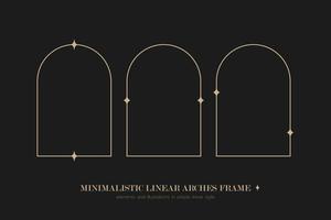 minimalista linear arcos quadro, elementos e ilustrações dentro simples linear estilo vetor