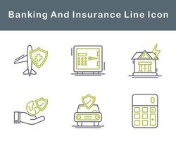 bancário e seguro vetor ícone conjunto