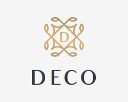 deco luxo decorativo elegante Antiguidade minimalista fronteira com carta iniciais vetor logotipo Projeto