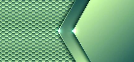 tecnologia abstrata conceito digital gradiente verde padrão de elemento hexagonal com luz de fundo de design de arte e textura vetor