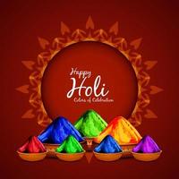 feliz holi indiano festival do cores cumprimento cartão Projeto vetor