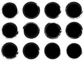 círculo pintura traço grunge vector design ilustração isolado no fundo branco