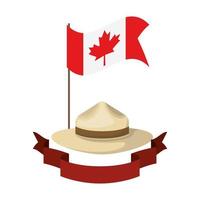 chapéu em folha de bordo e desenho do símbolo do Canadá vetor