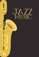 pôster do dia do jazz com saxofone vetor