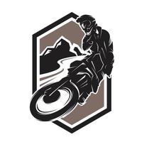 moto rastrear logotipo. motocross saltar ilustração logotipo inspiração vetor