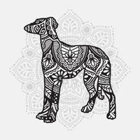 mandala de cachorro. elementos decorativos vintage. padrão oriental, ilustração vetorial. vetor
