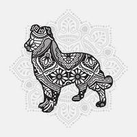 mandala de cachorro. elementos decorativos vintage. padrão oriental, ilustração vetorial. vetor