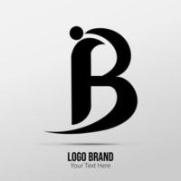 hib carta logotipo Projeto com criativo interseção e cortado serifa Fonte. vetor