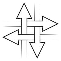 interseção Setas; flechas sinal, interseção símbolo, vetor simples ícone com conceito do comunicação, conexão, em formação troca