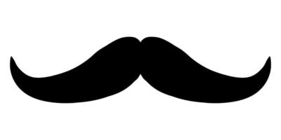 Preto bigode redemoinhos ícone. encaracolado elegante masculino bigode vetor