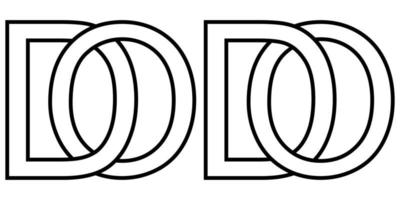 logotipo od Faz ícone placa dois entrelaçado cartas o d, vetor logotipo od Faz primeiro capital cartas padronizar alfabeto o d