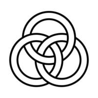 interligado círculo logotipo conceito, três conectado argolas vetor ilustração