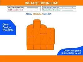 único presente caixa embalagem dieline modelo e 3d caixa Projeto cor Projeto modelo vetor