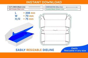 hamburguer quente cachorro caixa, velozes Comida hamburguer caixa dieline modelo e 3d caixa caixa dieline e 3d caixa vetor