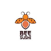abelha Sushi logotipo vetor