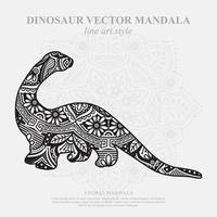 mandala de dinossauro. elementos decorativos vintage. padrão oriental, ilustração vetorial. vetor