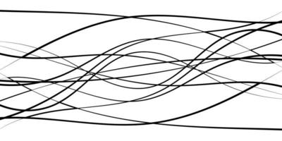 abstrato curvado ondas Preto gracioso linhas listras estoque ilustração vetor
