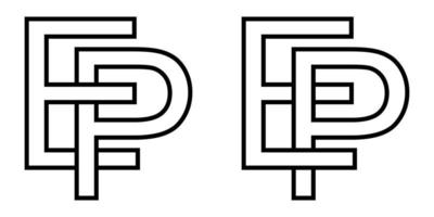 logotipo placa ep educaçao Fisica ícone placa entrelaçado cartas p, e vetor logotipo ep, educaçao Fisica primeiro capital cartas padronizar alfabeto e, p