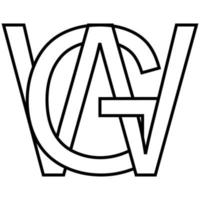 logotipo placa gw wg ícone, nft entrelaçado cartas g W vetor