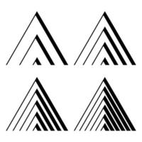 Preto triangular logotipo listras dentro uma moderno estilo. colorida geométrico logotipo. Projeto modelo. isolado vetor ilustração. ilustração triângulo forma modelo