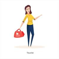 avatar feminino de turista vetor