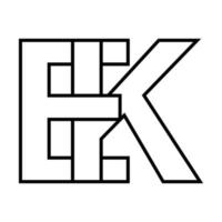 logotipo placa ek e ke ícone placa entrelaçado cartas k, e vetor logotipo ek, ke primeiro capital cartas padronizar alfabeto e, k