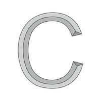 logotipo três dimensional carta c, vetor capital primeiro carta do a alfabeto, c logotipo ícone Projeto modelo elementos