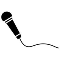 ícone cardióide Mike, microfone cantar vocal, Preto condensador microfone karaokê vetor