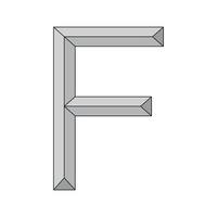 logotipo três dimensional carta f, vetor capital primeiro carta alfabeto f logotipo ícone Projeto modelo elementos