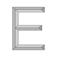 logotipo três dimensional carta e, vetor capital primeiro carta alfabeto e logotipo ícone Projeto modelo elementos