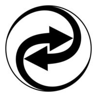 rodopiando Setas; flechas integração sinal, vetor Setas; flechas girar dentro círculo ícone integração símbolo