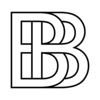 logotipo placa bb ícone placa dois entrelaçado cartas b vetor logotipo bb, primeiro capital cartas padronizar alfabeto b