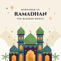 Ramadhan kareem plano ilustração vetor