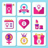 conjunto de ícones do dia da mulher vetor