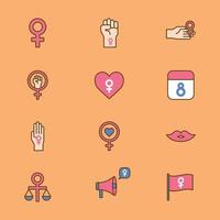 ícone de conscientização do dia da mulher vetor