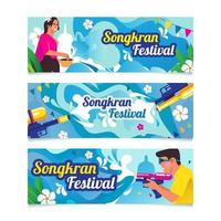 coleção de banner do festival songkran vetor