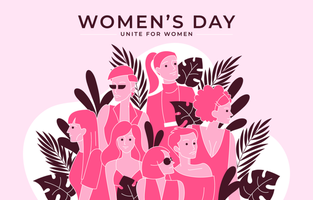 conceito de diversidade do dia da mulher monocromático em rosa vetor