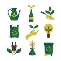 conjunto de ícones ecológicos e ambientais vetor