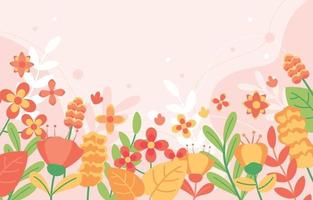 fundo de design plano floral primavera vetor