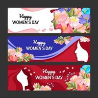 modelo de conjunto de banner do dia da mulher vetor