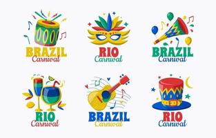 crachá colorido do carnaval carioca vetor