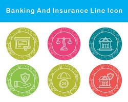 bancário e proteção vetor ícone conjunto